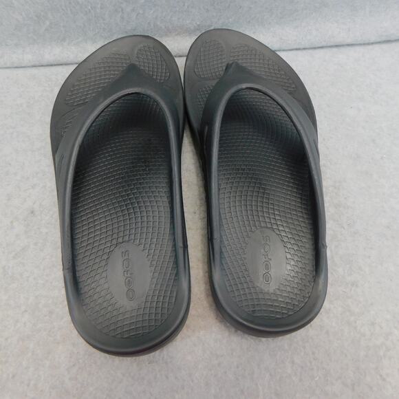 OOFOS Black Flip Flops Unisex Mens 9 Women 11 Comfort Recovery Shoes New - Picture 7 of 9